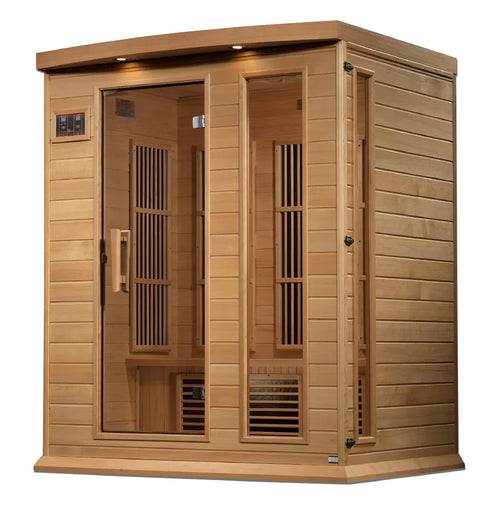 Dynamic Infrared Saunas 3 - Person Indoor Bluetooth Compatible FAR Infrared Sauna in Hemlock