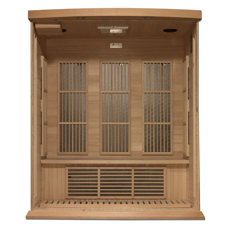 Dynamic Infrared Saunas 3 - Person Indoor Bluetooth Compatible FAR Infrared Sauna in Hemlock